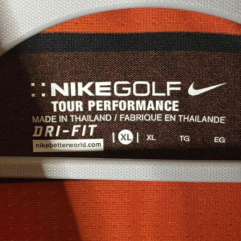 Nike Mens Orange‎ Breathable Lightweight Moisture Wicking UV Protection Polo XL
